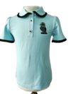 Поло дев. КМ19372 короткй рукав гол/син